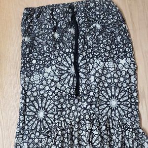 Long, Flowing Skirt with Trippy Geometric Pattern